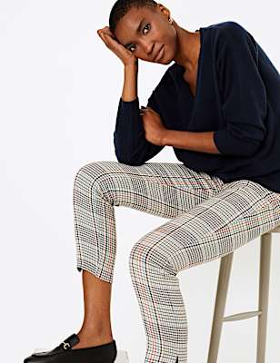 Checked Slim Trousers