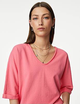 Pure Cotton Scoop Neck Sweatshirt