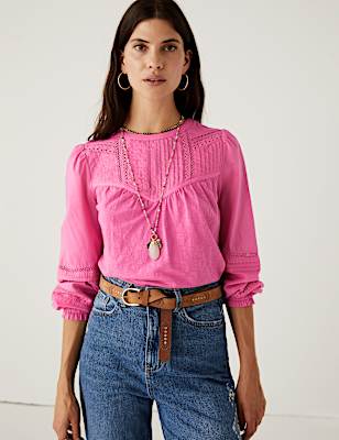 Jersey Round Neck Long Sleeve Top