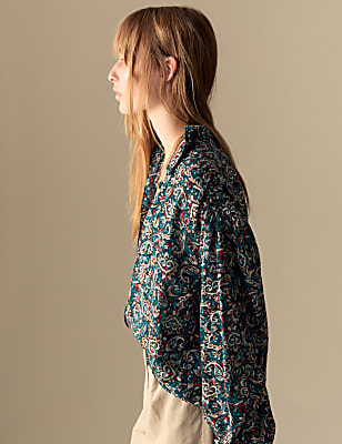 Printed Collared Blouse