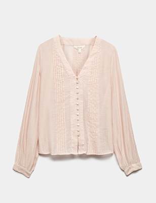 Textured V-Neck Blouse