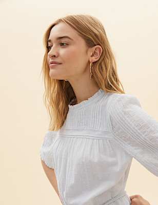 Pure Cotton Embroidered Tiered Dress