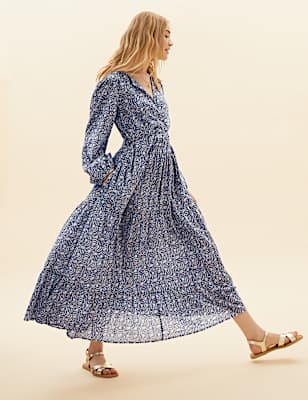 Pure Cotton Printed Tiered Dress