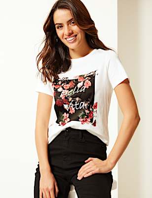 Pure Cotton Printed Short Sleeve T-Shirt