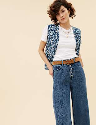 Tencel™ Rich Floral Quilted Gilet