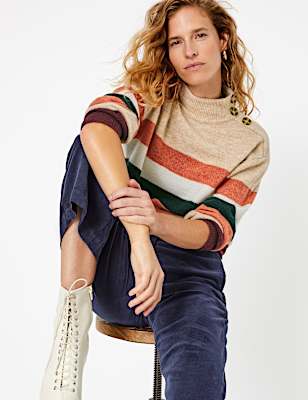 Striped Turtle Neck Jumper