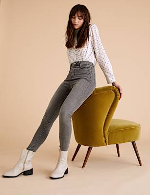 Lyocell Rich High Waisted Skinny Jeans