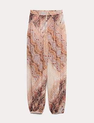 Sheer Paisley Balloon Trousers