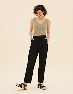 Tencel&trade; Blend Straight Leg Trousers