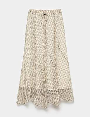 Checked Maxi A-Line skirt
