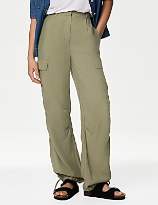 Modal Rich Cargo Wide Leg Trousers
