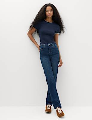 Sienna Mid Rise Straight Leg Jeans