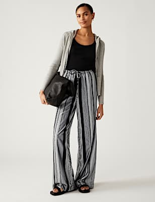 Printed Wide Leg Trousers
