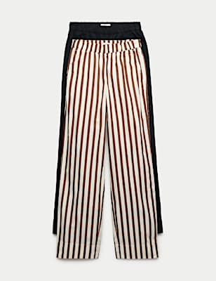 2 Pack Pure Cotton Poplin Straight Leg Trousers