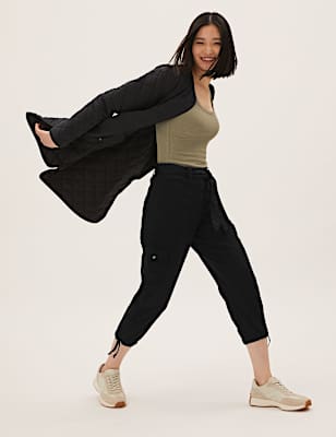 Tencel&trade; Rich Cargo Tapered Cropped Trousers