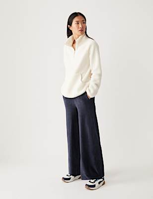Jersey Cord Wide Leg Ankle Grazer Trousers
