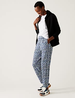 Jersey Printed Tapered Trousers