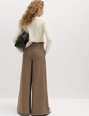 Pure Cotton Palazzo Trousers