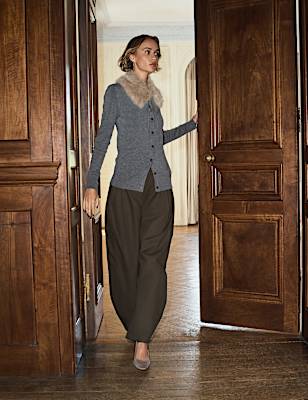 Pure Cotton Cargo Barrel Leg Trousers