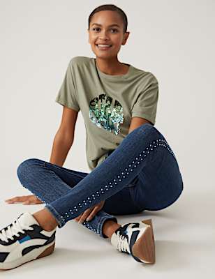 Ivy High Waisted Skinny Ankle Grazer Jeans