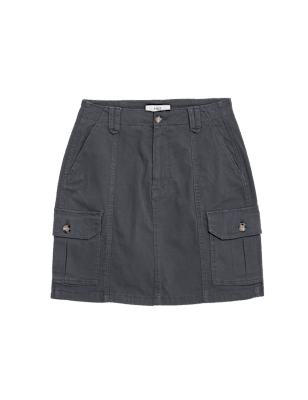 Cotton Rich Mini Utility Skirt