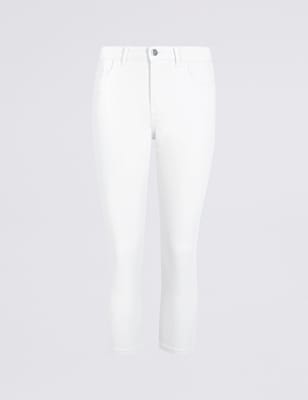 Mid Rise Super Skinny Leg Cropped Jeans