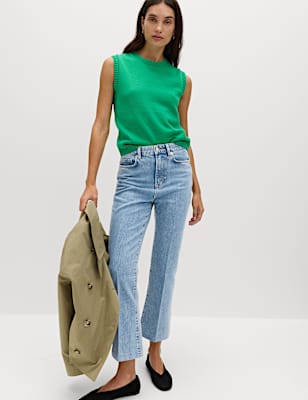 High Waisted Kickflare Cropped Jeans