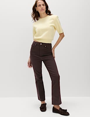 High Waisted Kickflare Cropped Jeans
