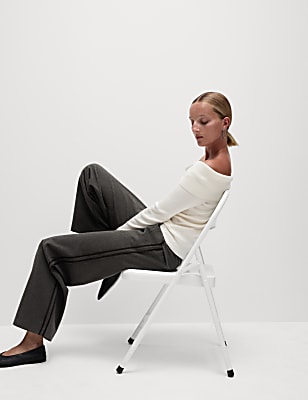 Side Stripe Pull On Wide Leg Trousers