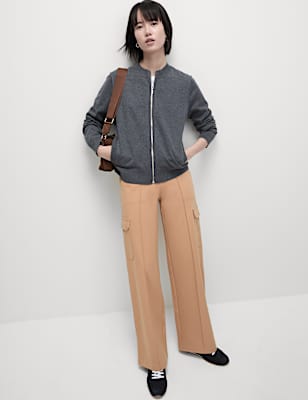 Ponte Utility Wide Leg Trousers