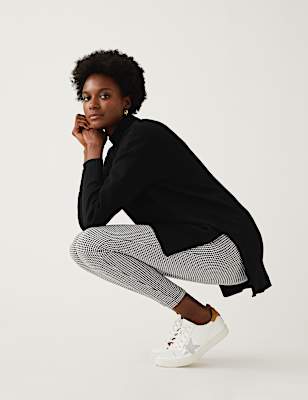 Checked High Waisted Leggings