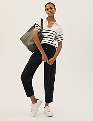 Cotton Rich Barrel Leg Ankle Grazer Joggers