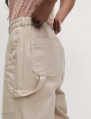 Cotton Rich Carpenter Straight Leg Trousers