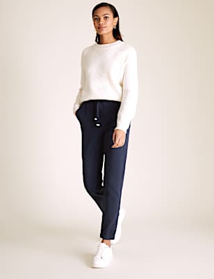 Cotton Tapered Ankle Grazer Joggers