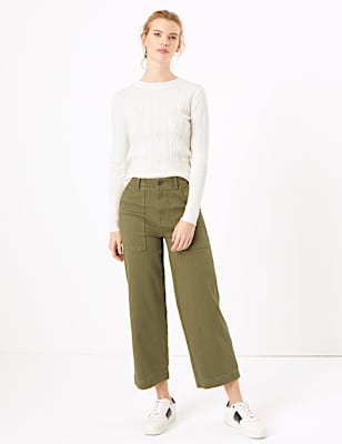 Utilty Wide Leg Ankle Grazer Jeans