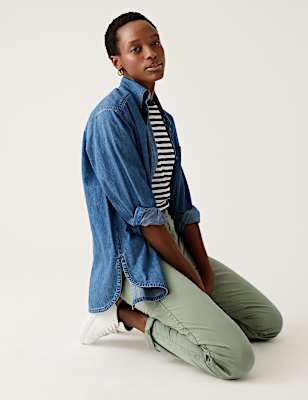 Cotton Rich Tea Dyed Slim Fit Chinos