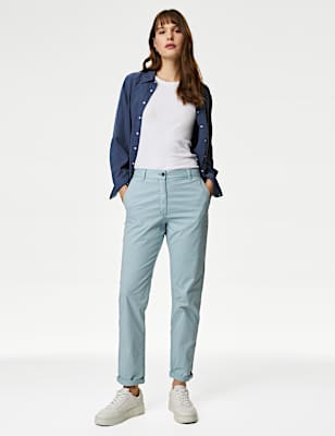 Cotton Rich Tea Dyed Slim Fit Chinos