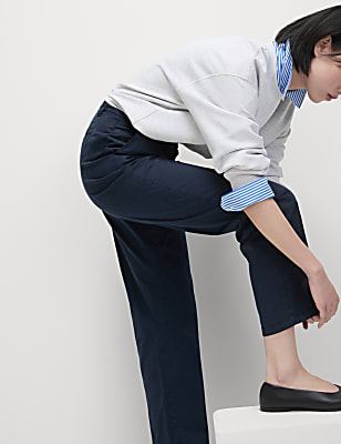 Cotton Rich Straight Leg Ankle Grazer Chinos