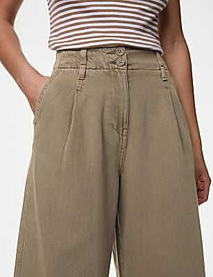 Lyocell&trade; Blend Pleated Wide Leg Trouser