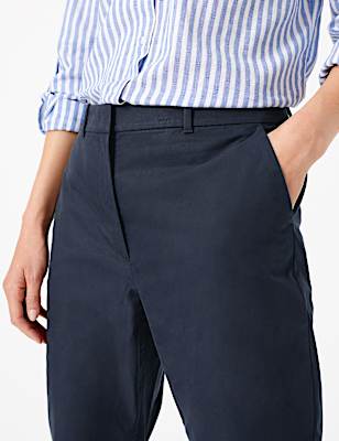 Cotton Rich Tapered Leg Ankle Grazer Chinos