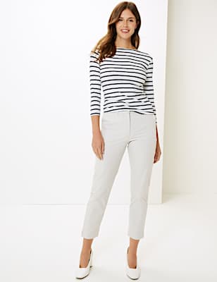 Cotton Rich Tapered Leg Ankle Grazer Chinos