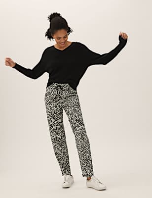 Linen Rich Tapered Ankle Grazer Trousers
