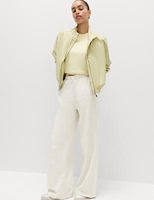 Pure Cotton Side Stripe Wide Leg Joggers