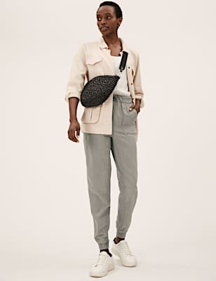 Tencel&trade; Blend Cuffed Ankle Grazer Joggers