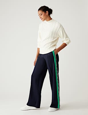 Side Stripe Wide Leg Trousers
