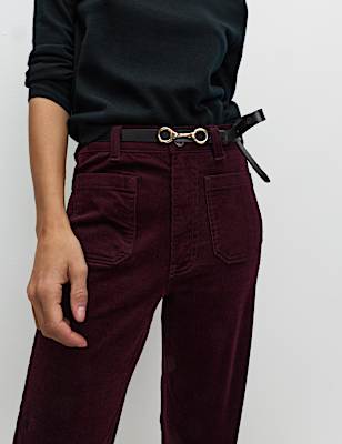 Cotton Rich Cord Flared Slim Fit Trousers