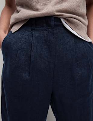 Pure Linen Tapered Trousers
