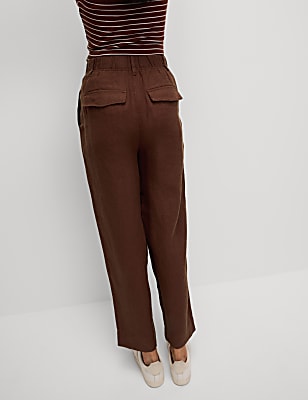 Pure Linen Tapered Trousers