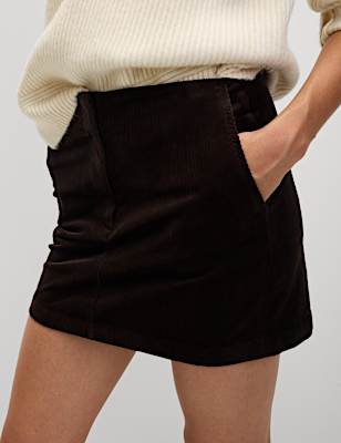 Cord Mini A-Line Skirt