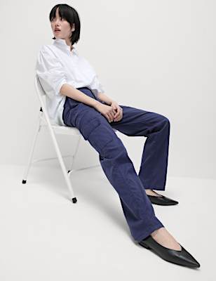 Lyocell Rich Cargo Straight Leg Trousers